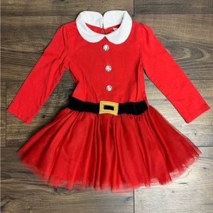Toddler girls Santa dress with tutu